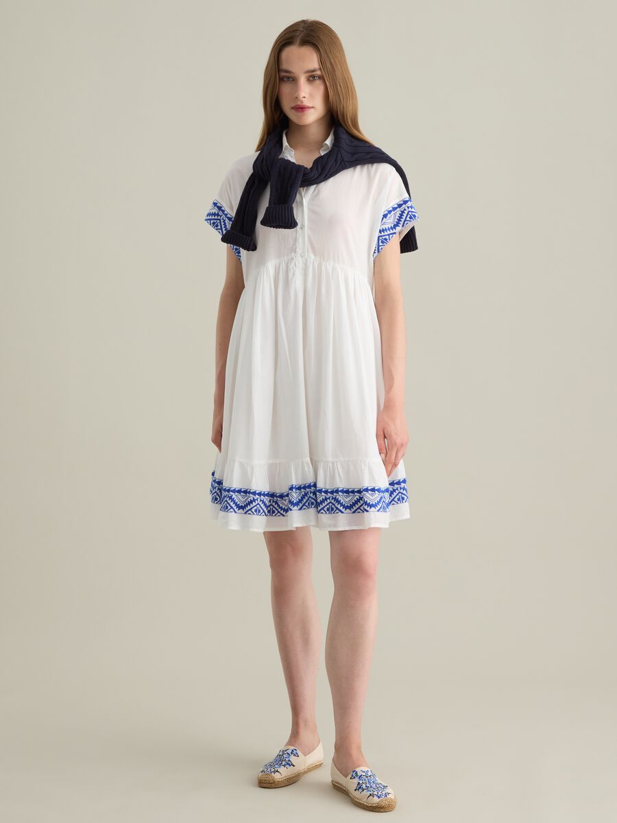 Women's Regular Fit Pure White Cotton Dress_0