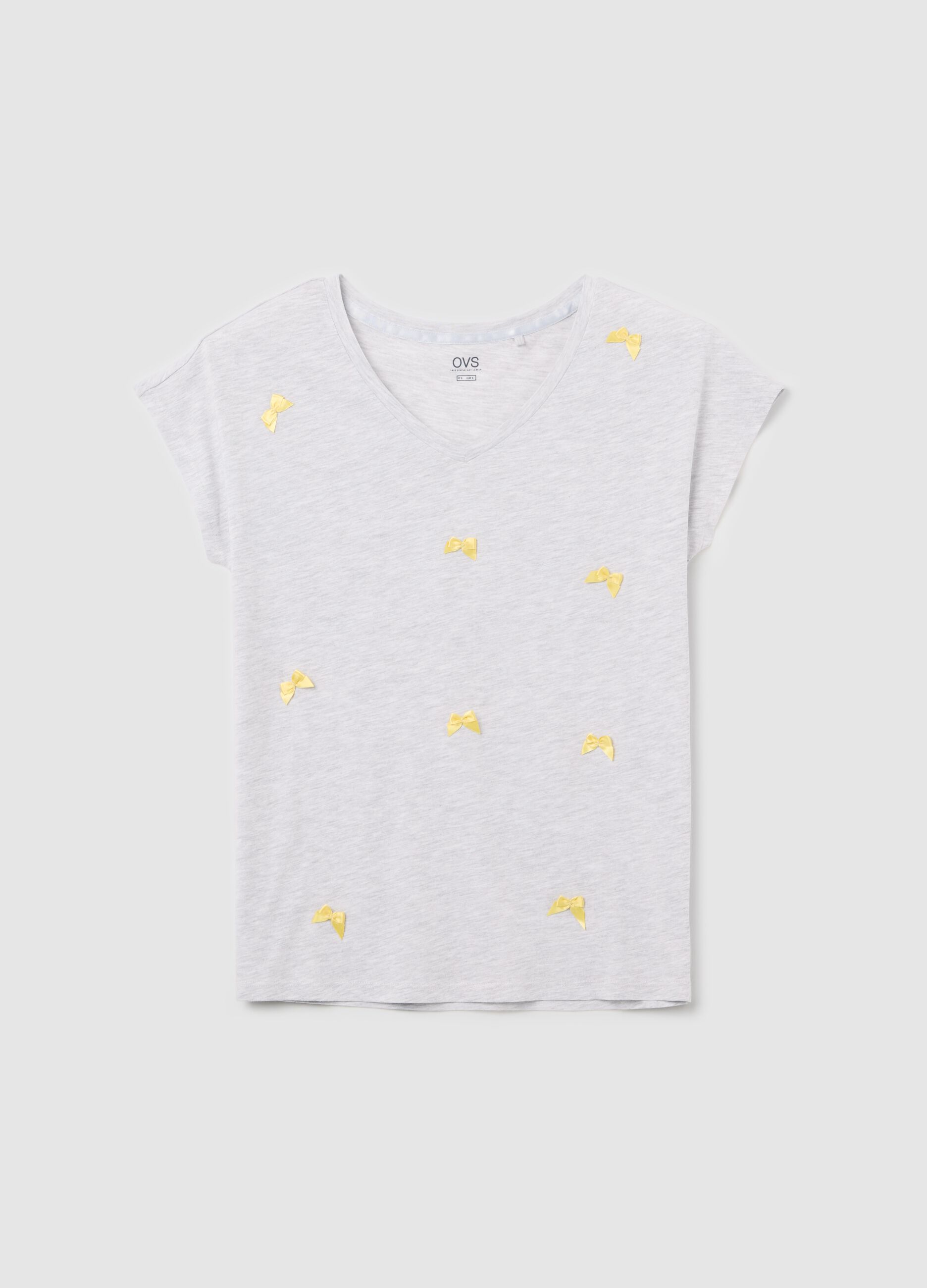 Grey pyjama top with yellow bows