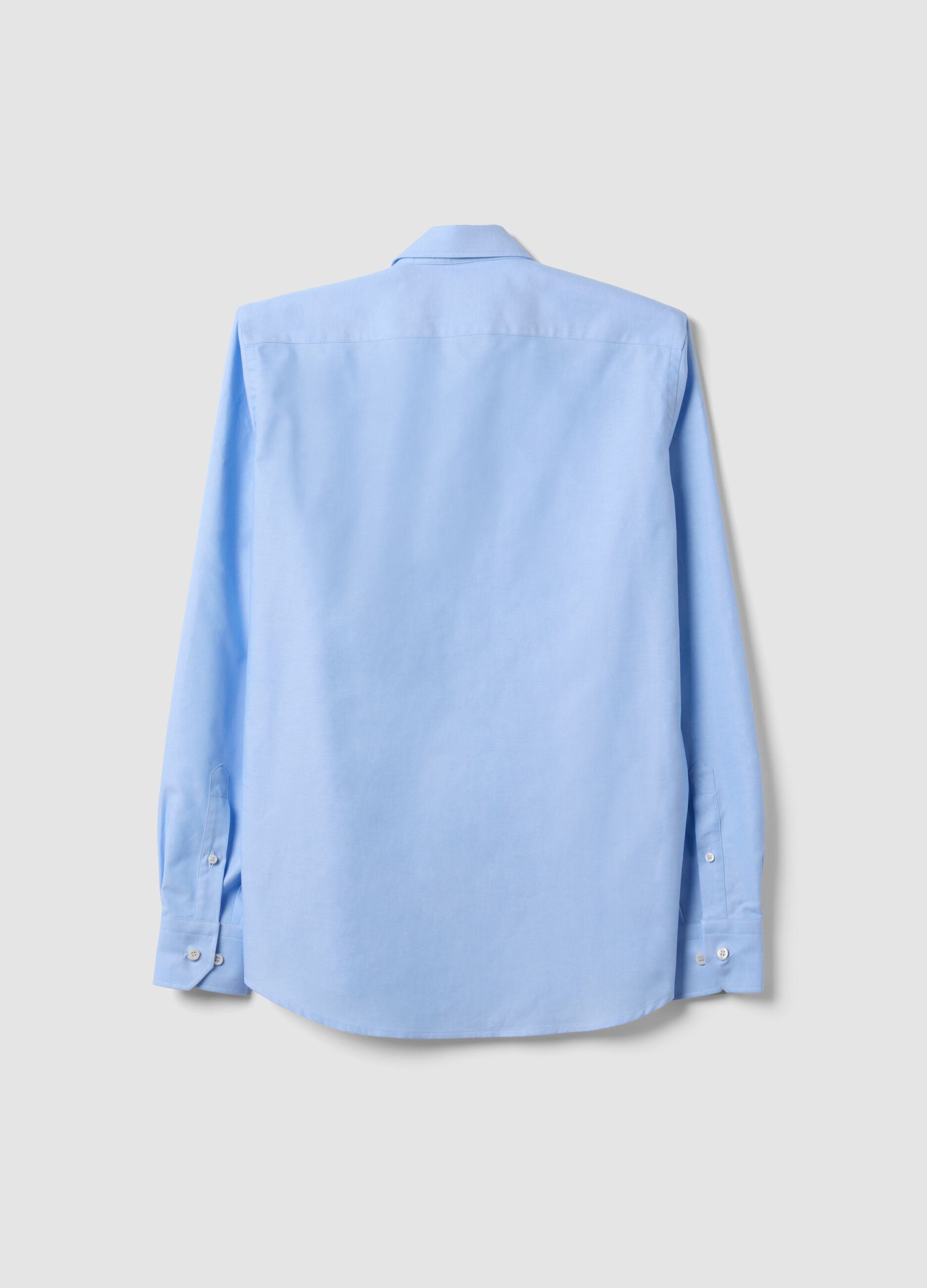 Light blue pure cotton Oxford shirt with cutaway collar, slim fit