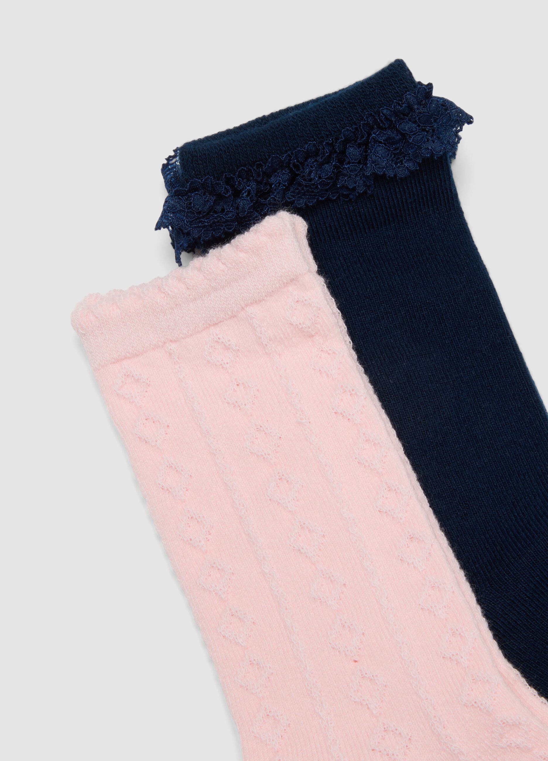Tripack di calze lunghe rosa in cotone organico elasticizzato