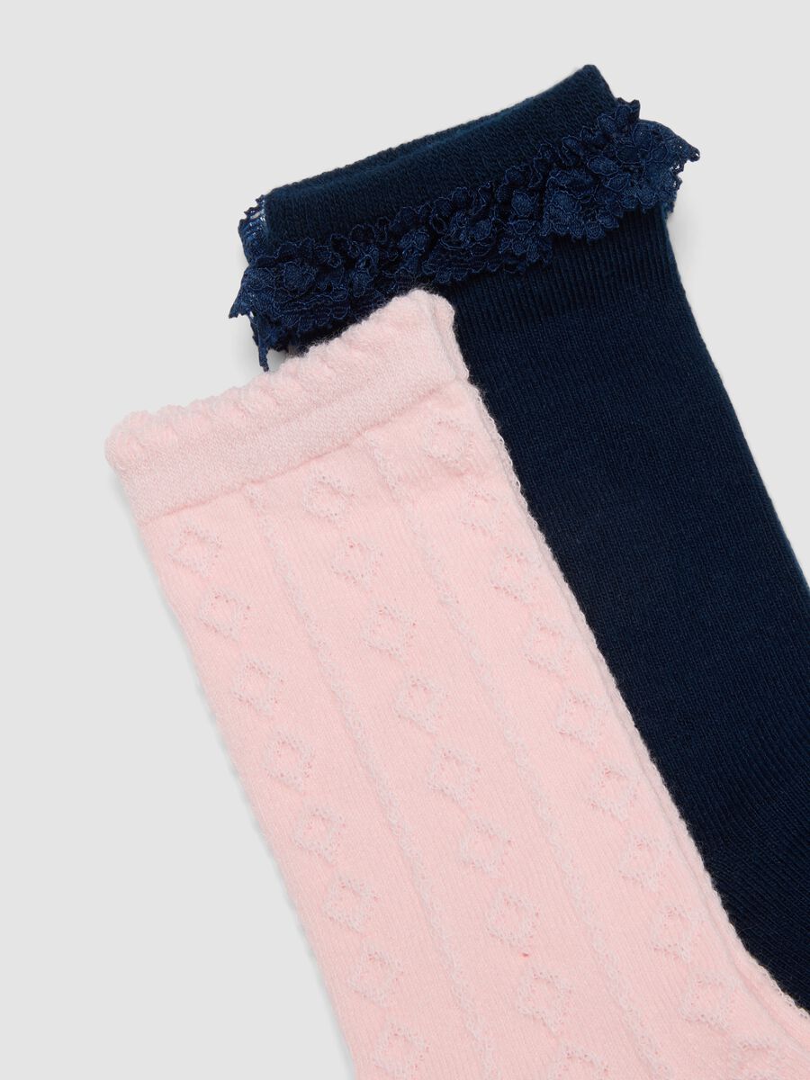 Tripack di calze lunghe rosa in cotone organico elasticizzato_2