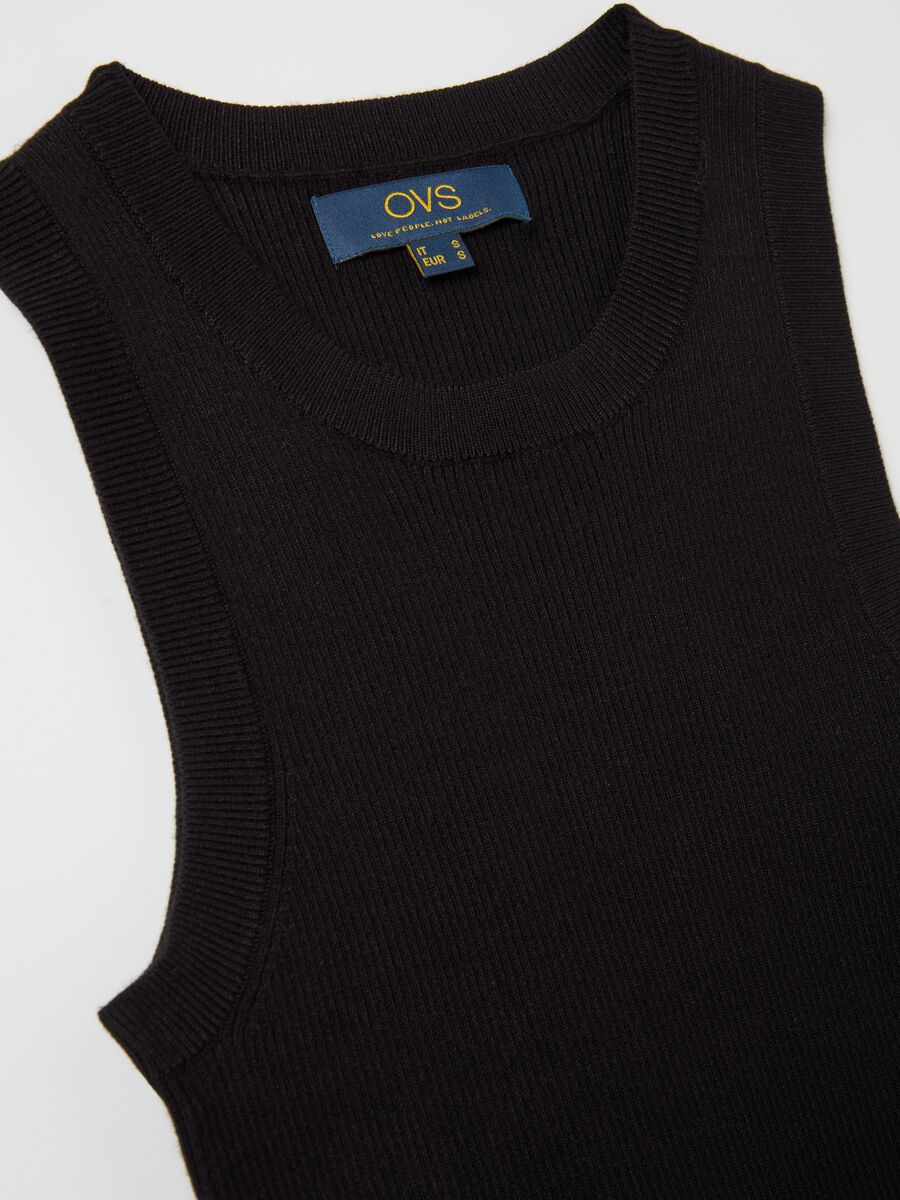 Ribbed tank top with halter neck_5