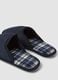 Blue men's slippers with checked lining_1