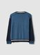 Blue regular-fit cardigan in viscose and wool blend_1