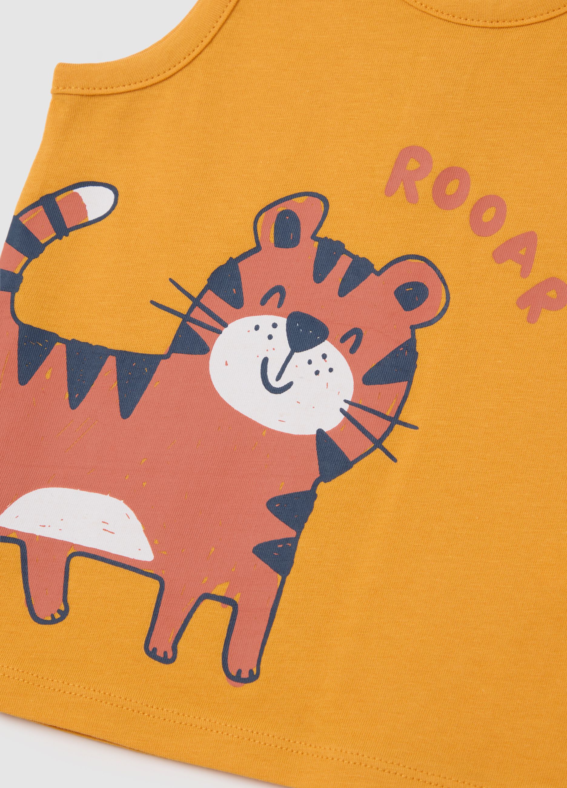 Fagottino Orange Tiger Print Tank Top