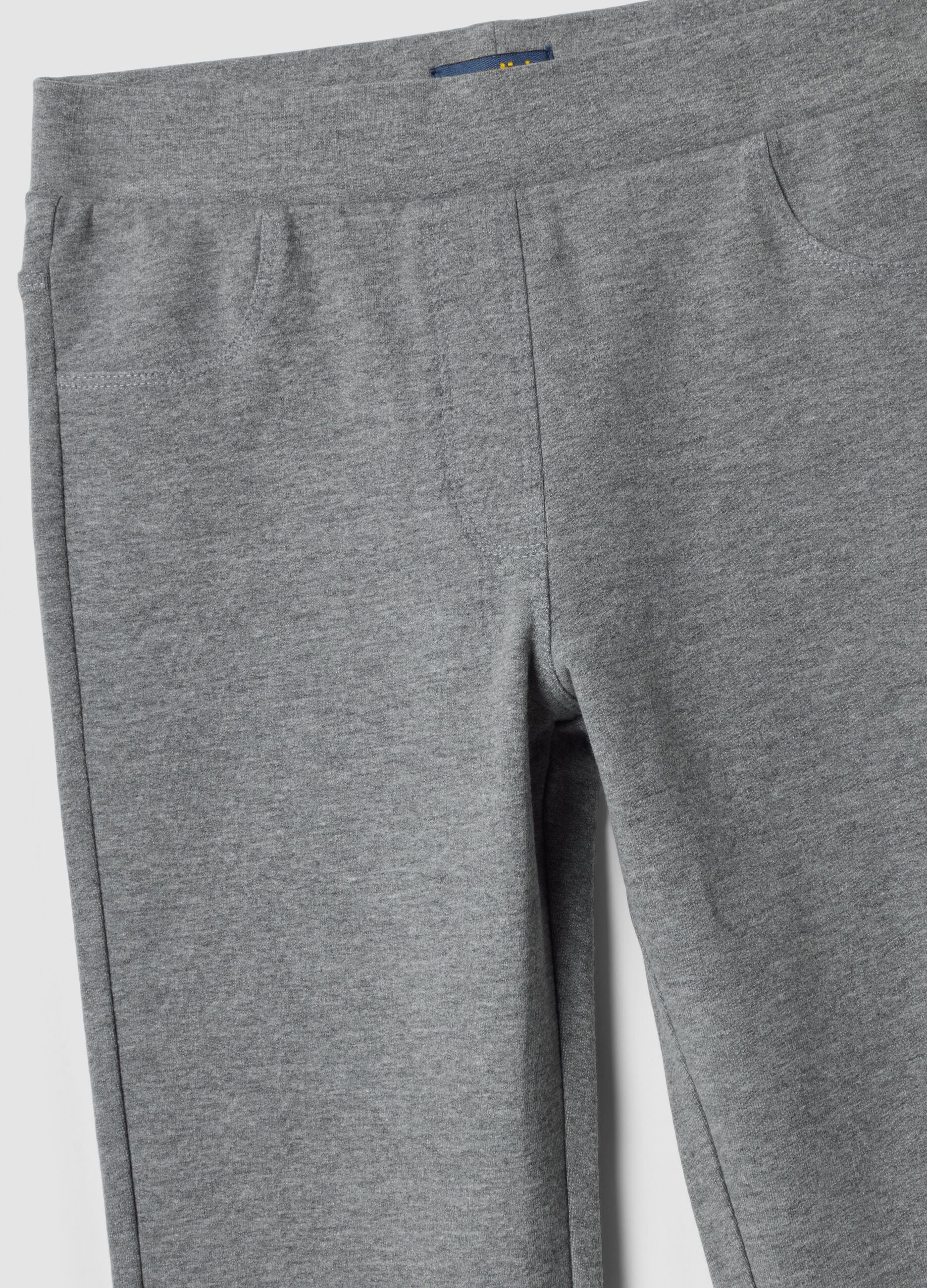 Grey flared trousers in organic cotton and stretch viscose