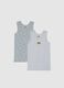 Multicolour pure cotton boys' tank top two-pack_0