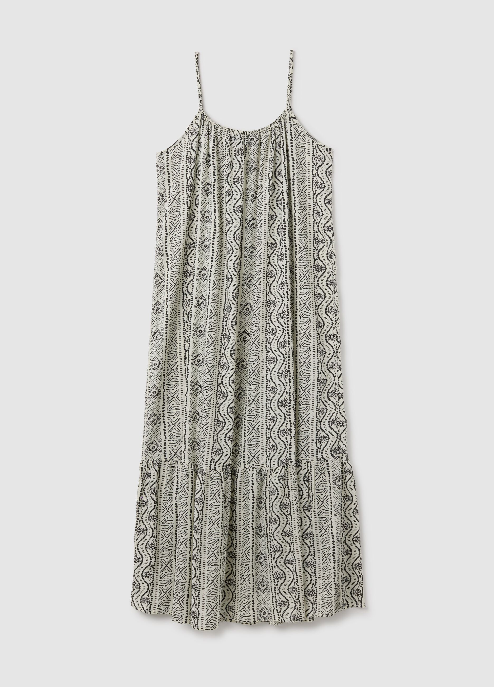 Women's Long Dress in Multicolour Viscose Wide Fit