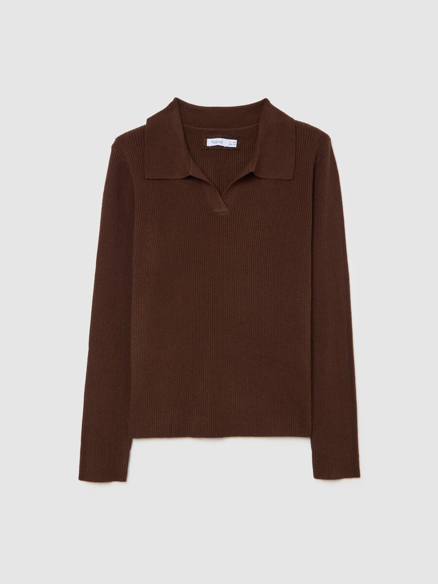 Maglia marrone a maniche lunghe regular fit_4
