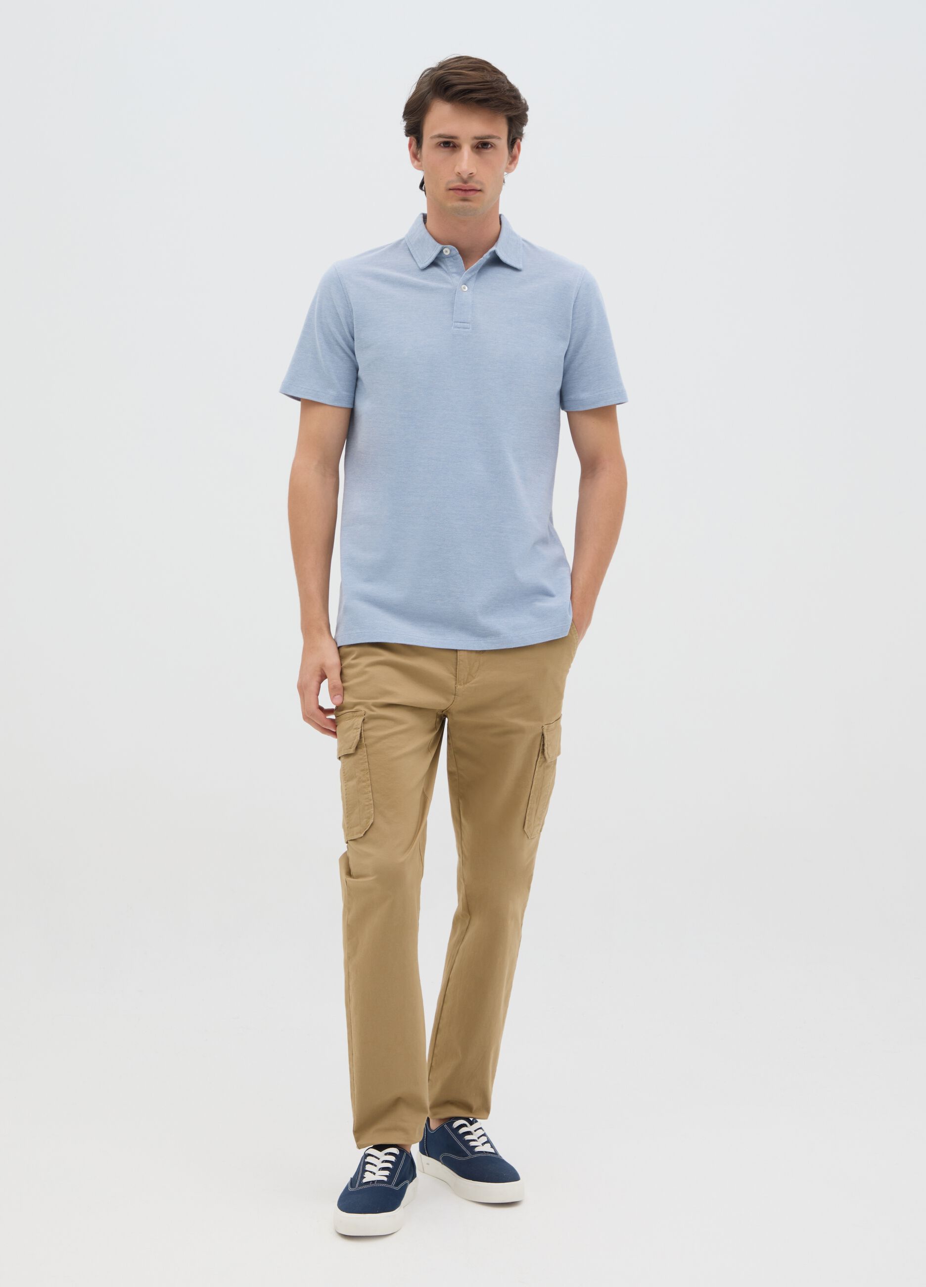 Men's Regular Fit Sky Blue Pure Cotton Polo Shirt