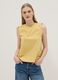 Yellow pure cotton tank top with shoulder ties_2