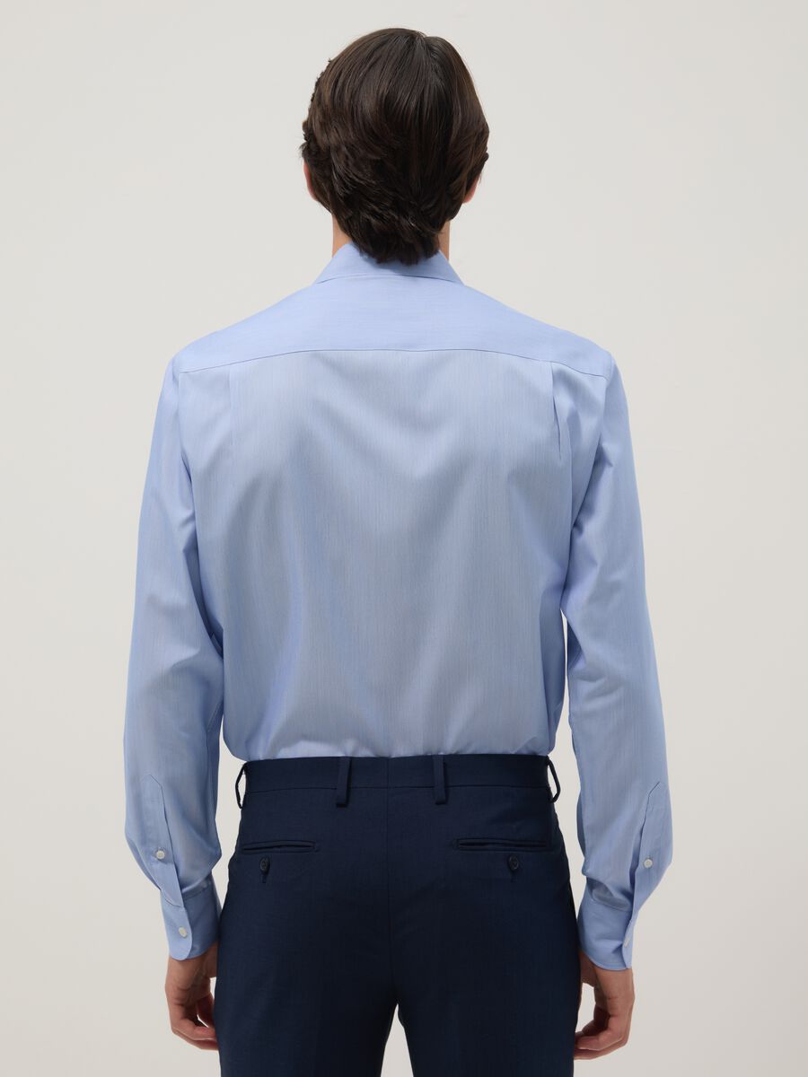 Regular fit blue shirt with French collar_1