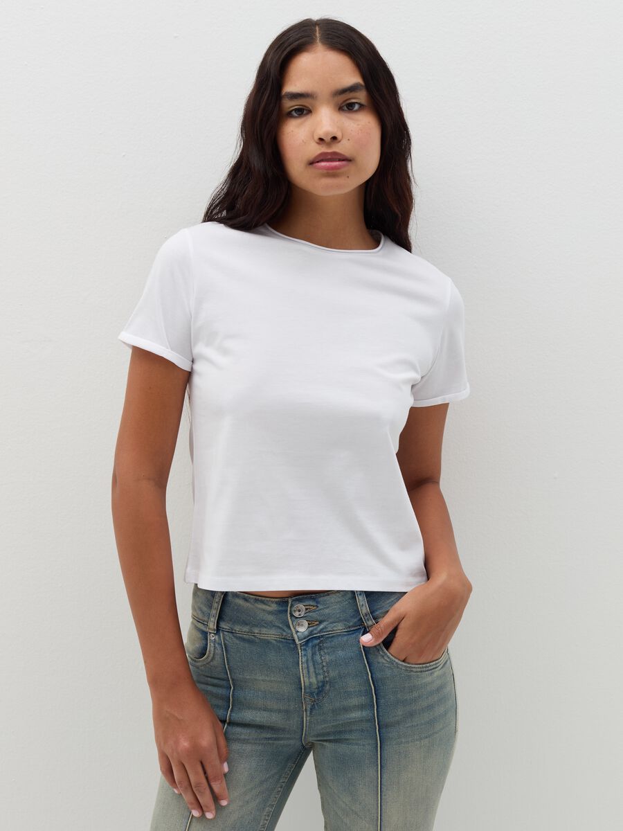 Cotton T-shirt with round neck_0