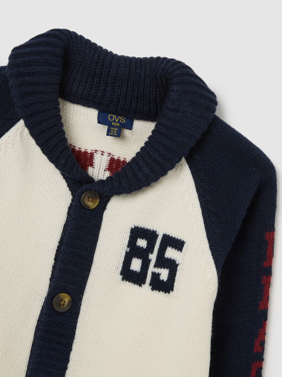 Regular fit white and blue children's cardigan_2