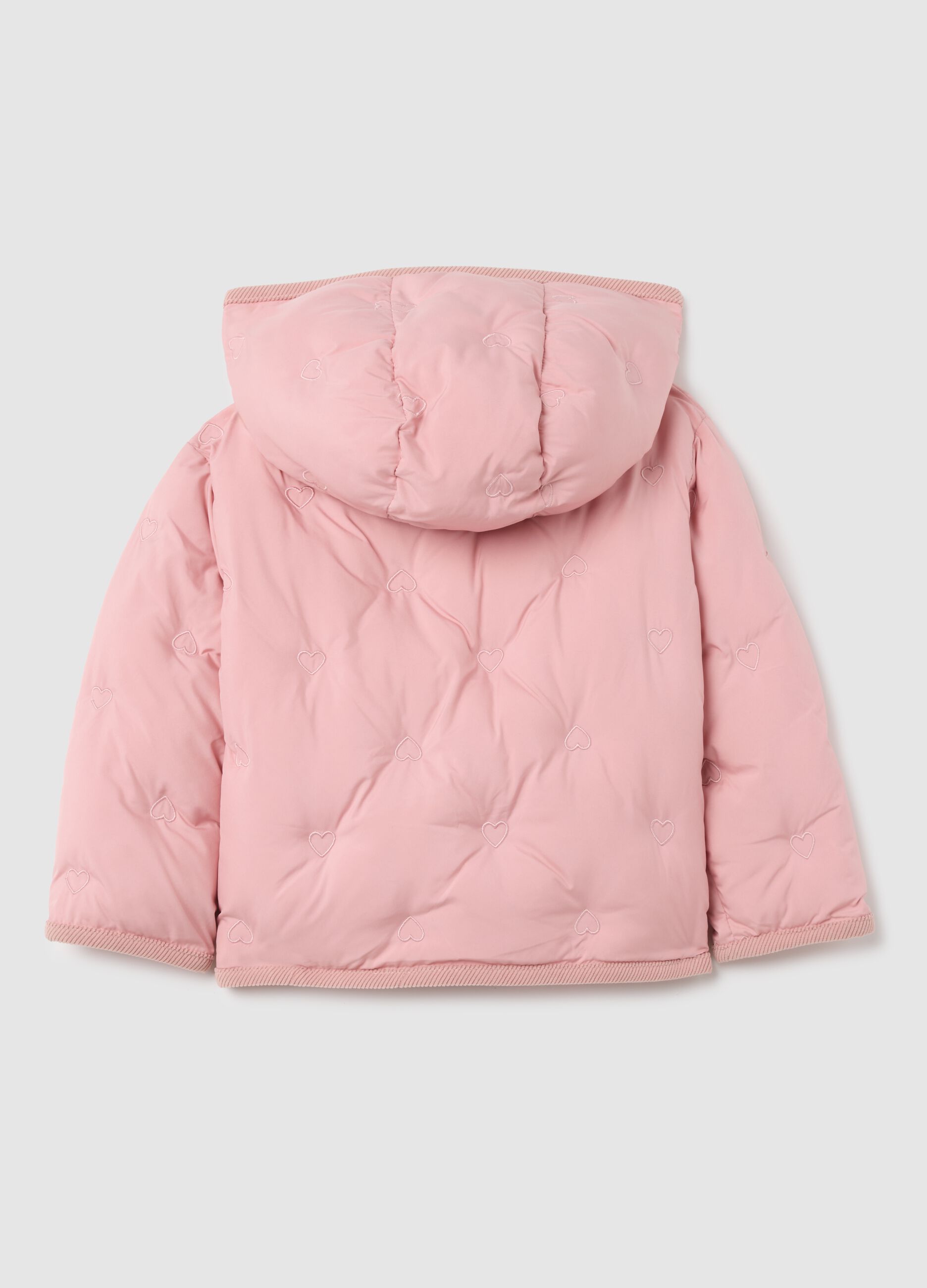Regular fit pink hoodie jacket for girls