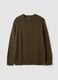 Maglione verde in misto cotone e lana girocollo_4