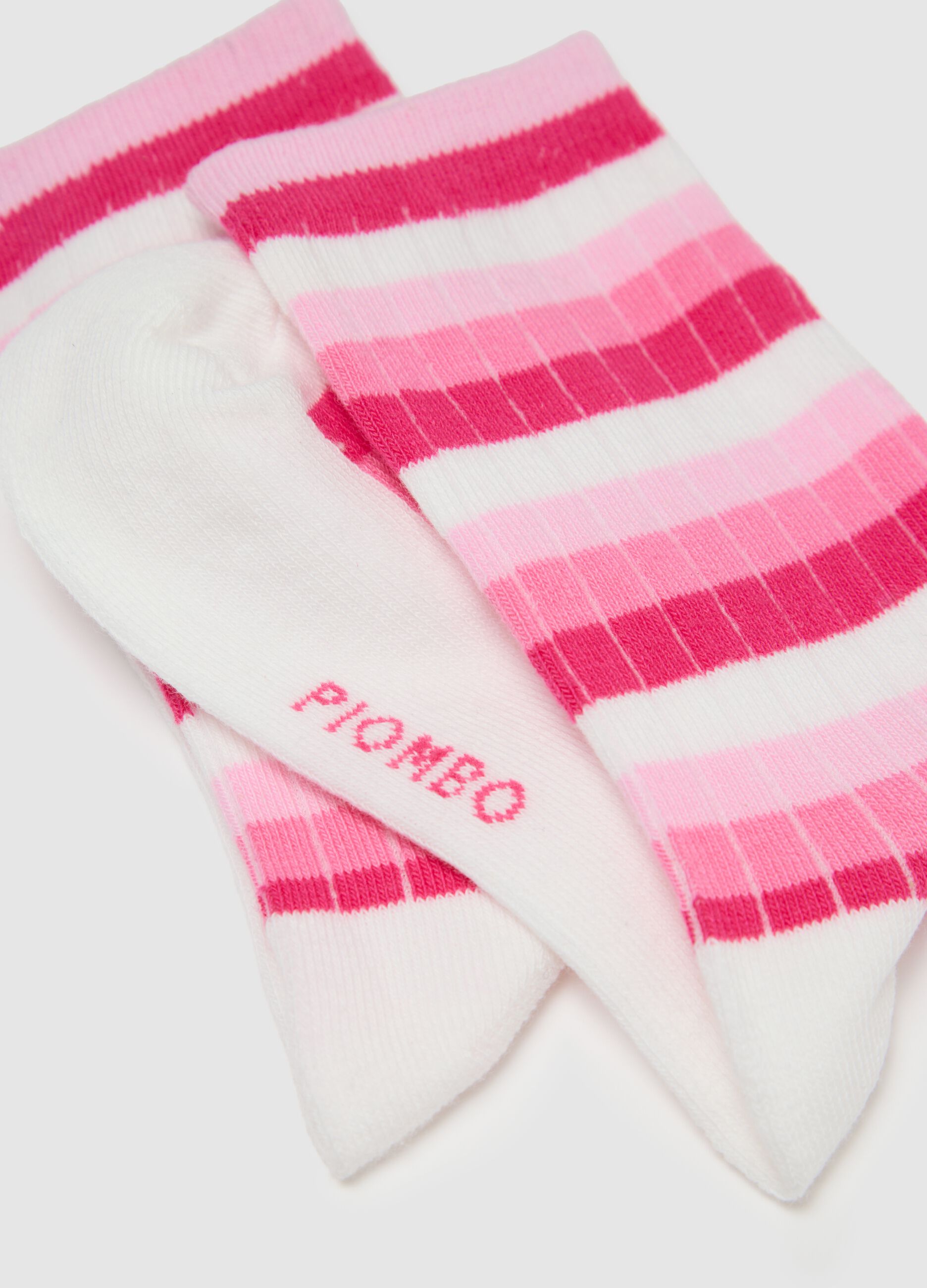 Calze corte da bambina multicolor con righe