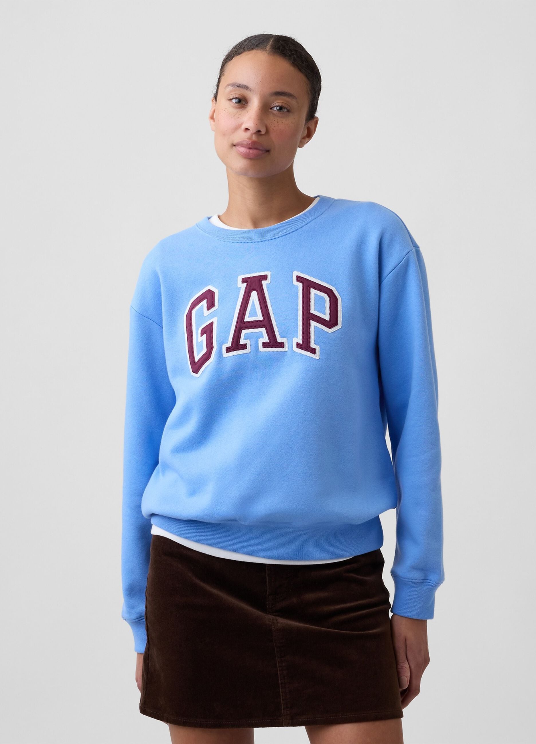 Light blue cotton-blend crewneck sweatshirt with GAP logo