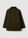 Giacca verde in puro cotone con colletto a contrasto_5