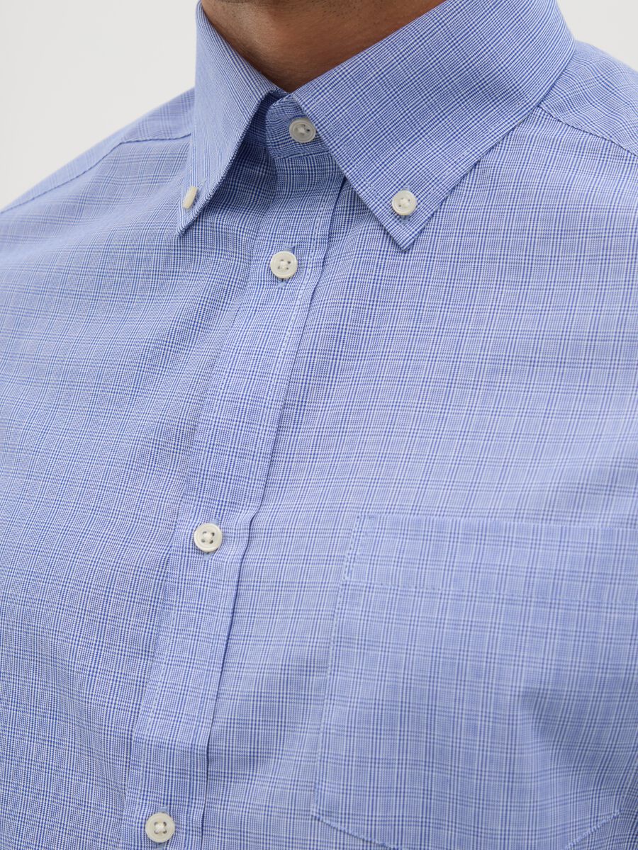 Men's blue cotton blend regular fit shirt_1