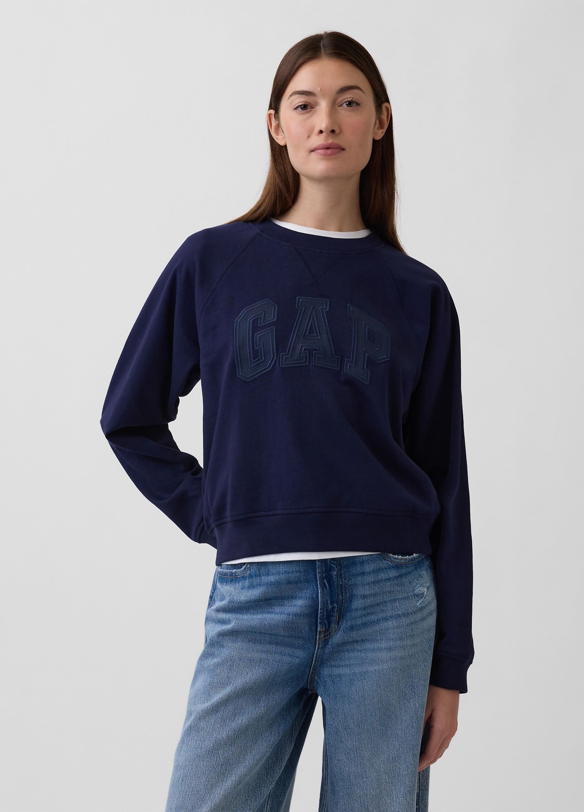 Cotton-blend crew-neck sweatshirt