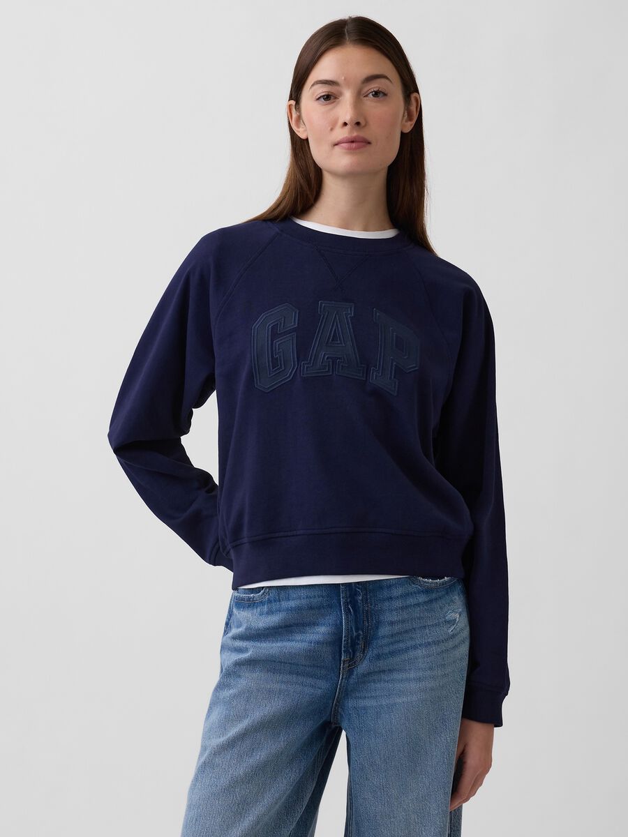 Cotton-blend crew-neck sweatshirt_0