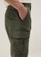 Green regular-fit linen and cotton-blend cargo trousers_3