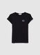 Black pure cotton slim fit t-shirt with embroidery_4