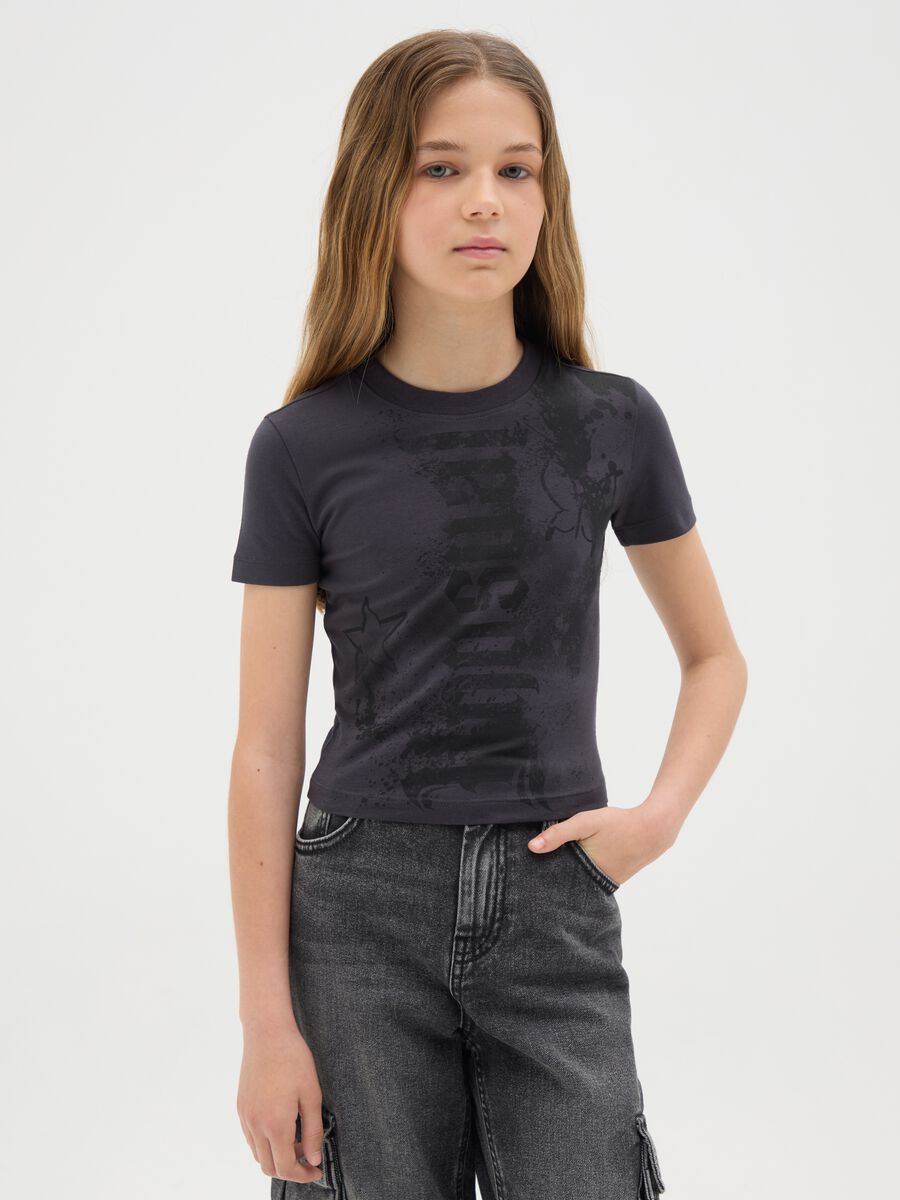 OVS Kids Black Fitted T-shirt_0