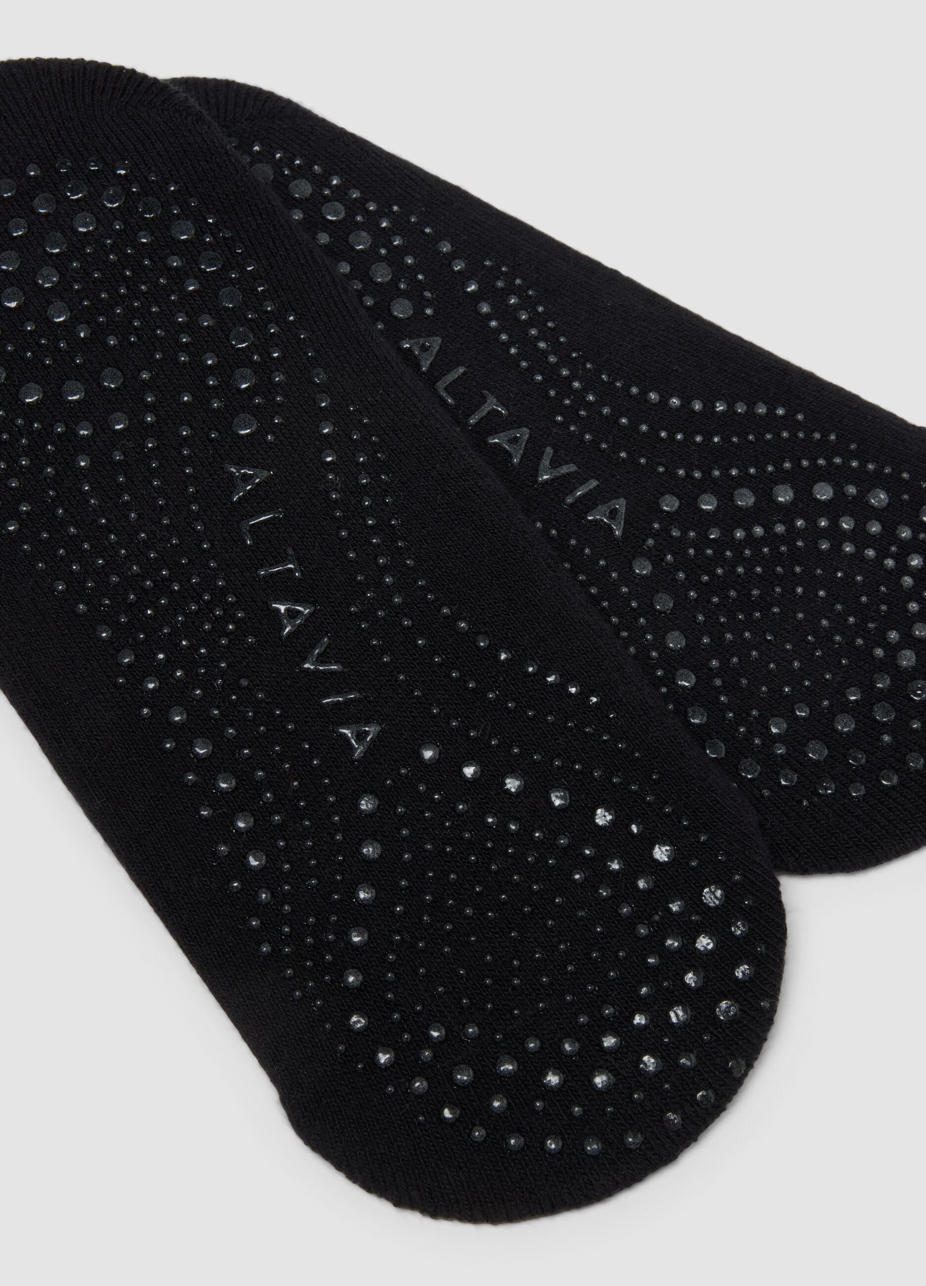 Black stretch cotton jersey sports socks ALTAVIA STUDIO