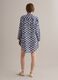 Blue pure cotton kaftan with floral print_3