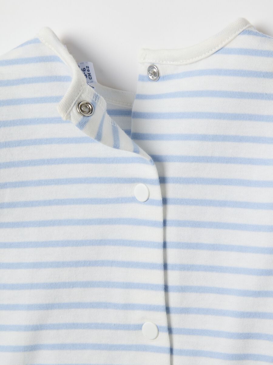 Baby girl's regular fit multicolour striped pure cotton sweater_3