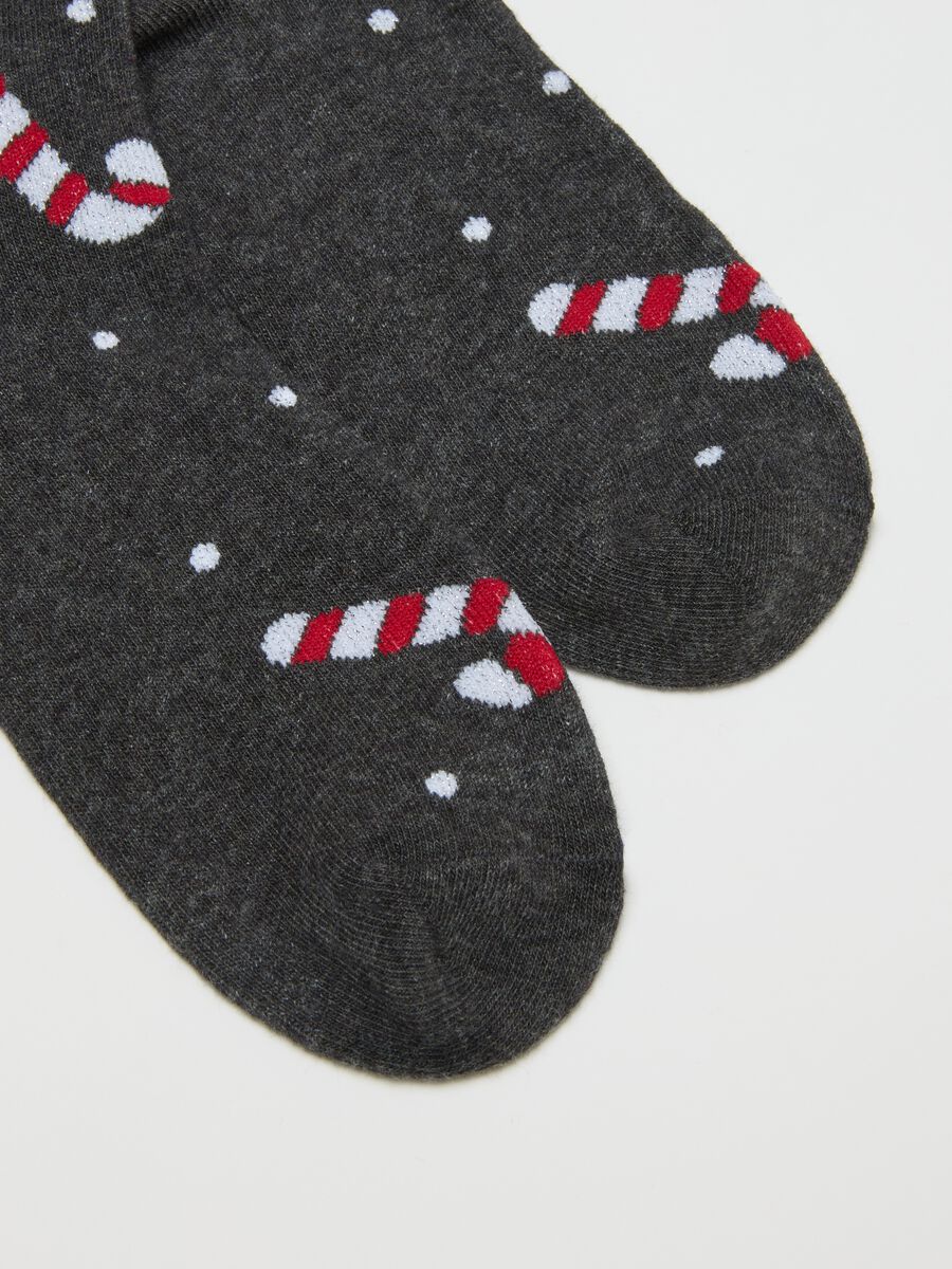 Stretch black cotton-blend Christmas socks_1