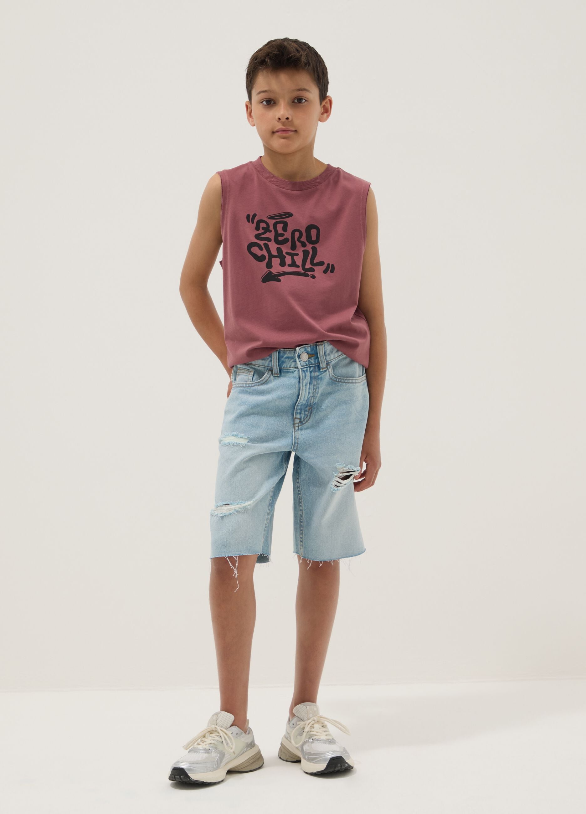 Boys&rsquo; light blue denim shorts, regular fit