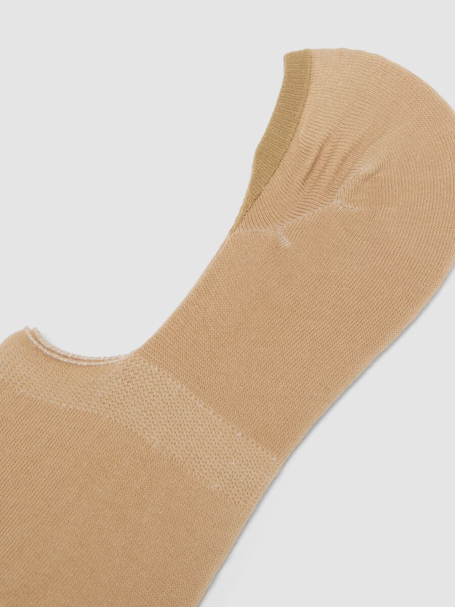 3-pack of beige invisible socks in stretchy organic cotton_1