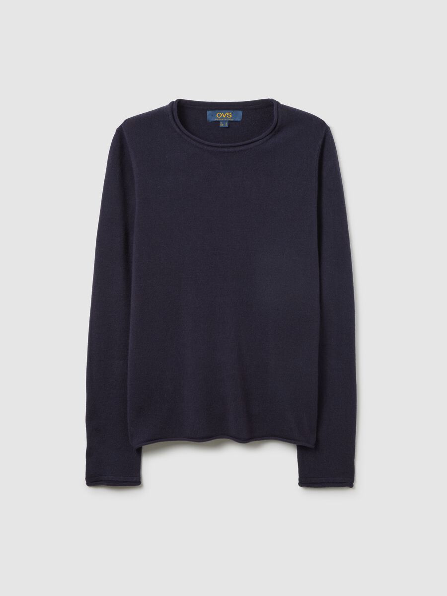 Blue Crew Neck Sweater Fitted Fit_4