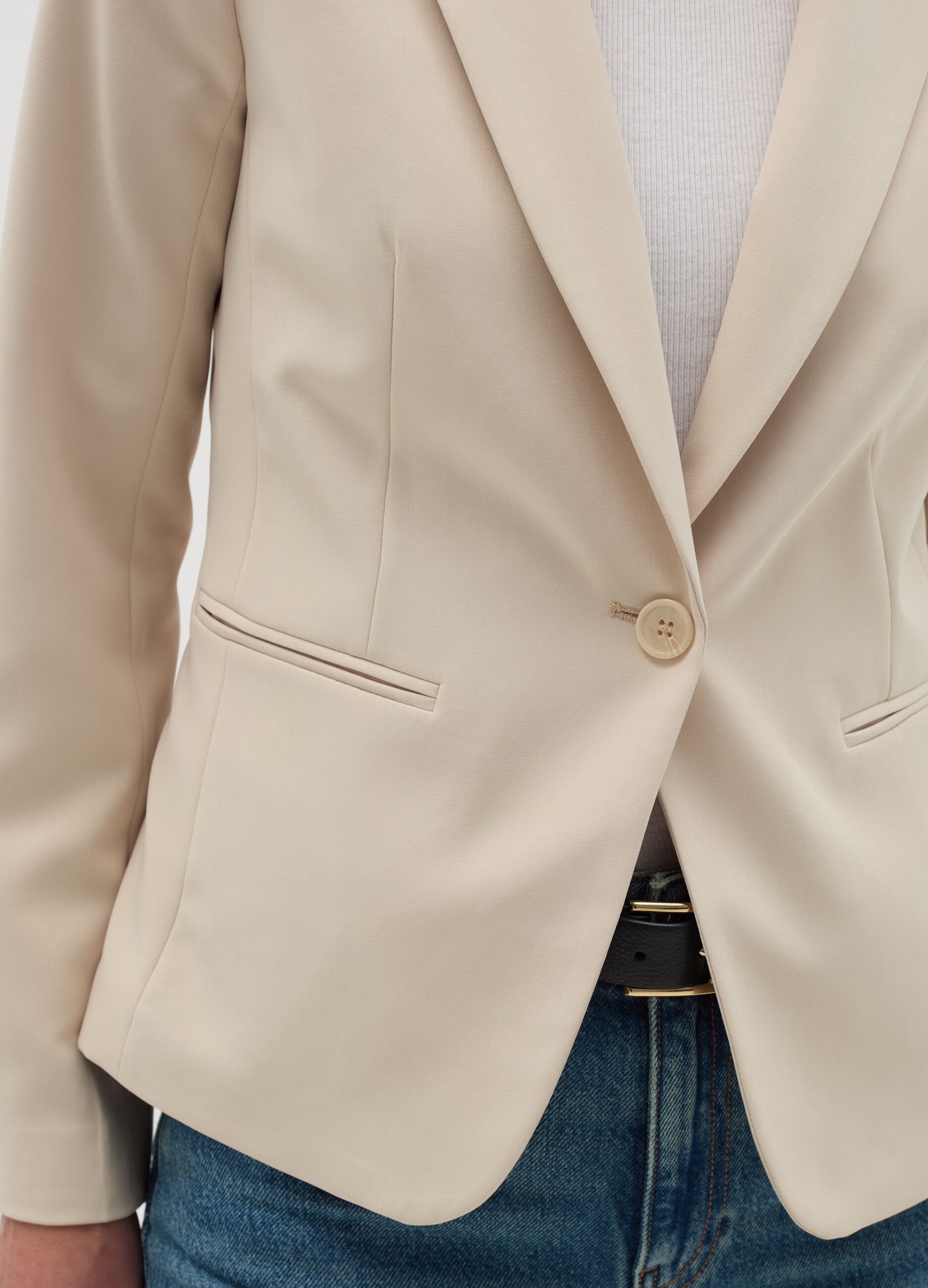 Blazer monopetto tinta unita Curvy