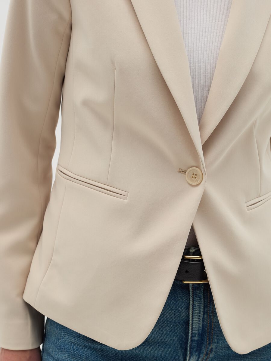 Curvy solid colour single-breasted blazer_3