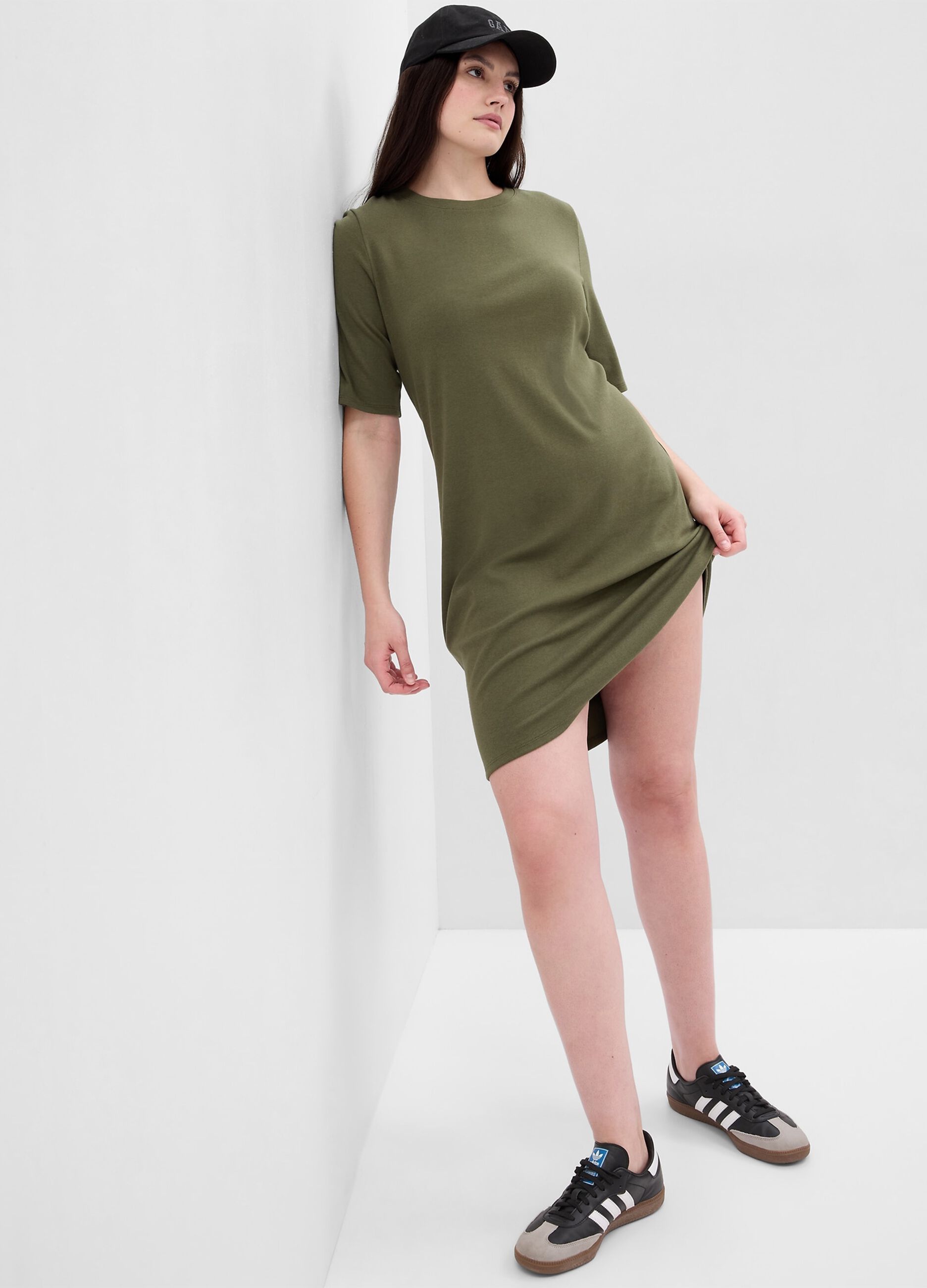 Abito midi in cotone e modal stretch_3
