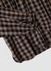 Camicia marrone a quadri in pura viscosa con fiocco_1