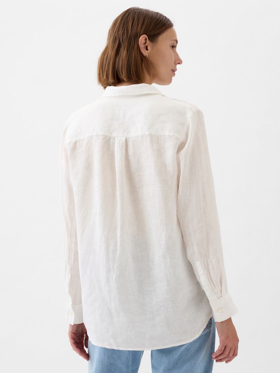 Boyfriend-fit shirt in linen with pocket_1