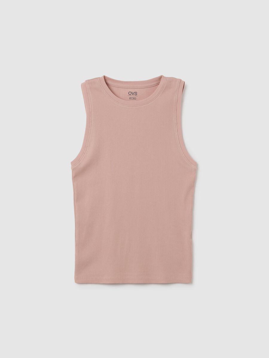Women's Pink Pure Cotton Regular Fit Tank Top_4