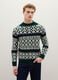 Multicolour high-neck regular fit geometric pattern pullover_1