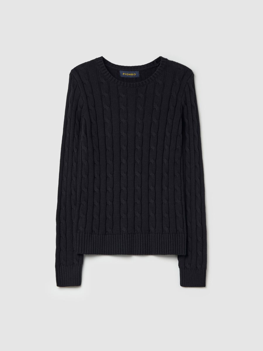 Ribbed pullover with cable-knit design_4