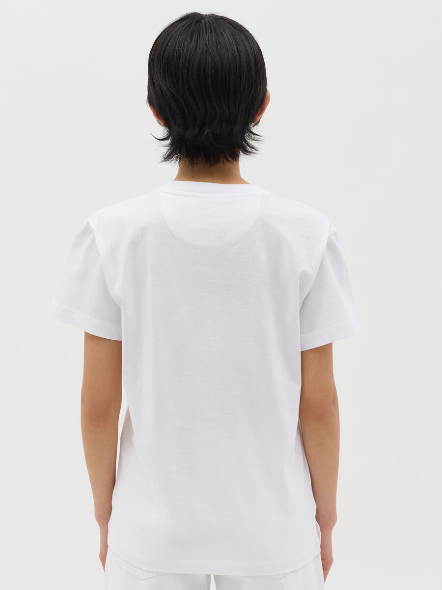 White T-shirt in cotton with sequins and mojito print_3