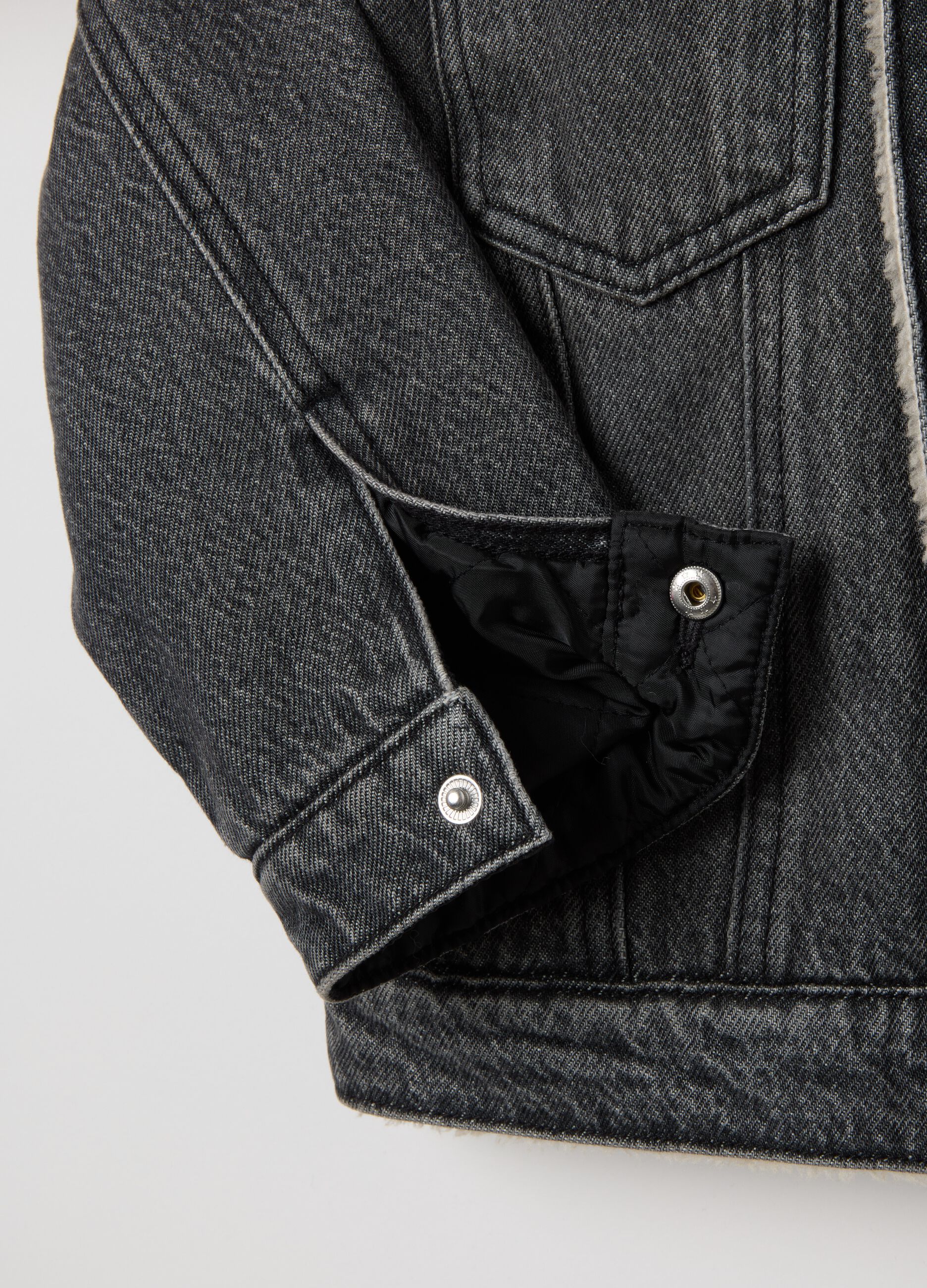 Grey children's denim jacket with buttons