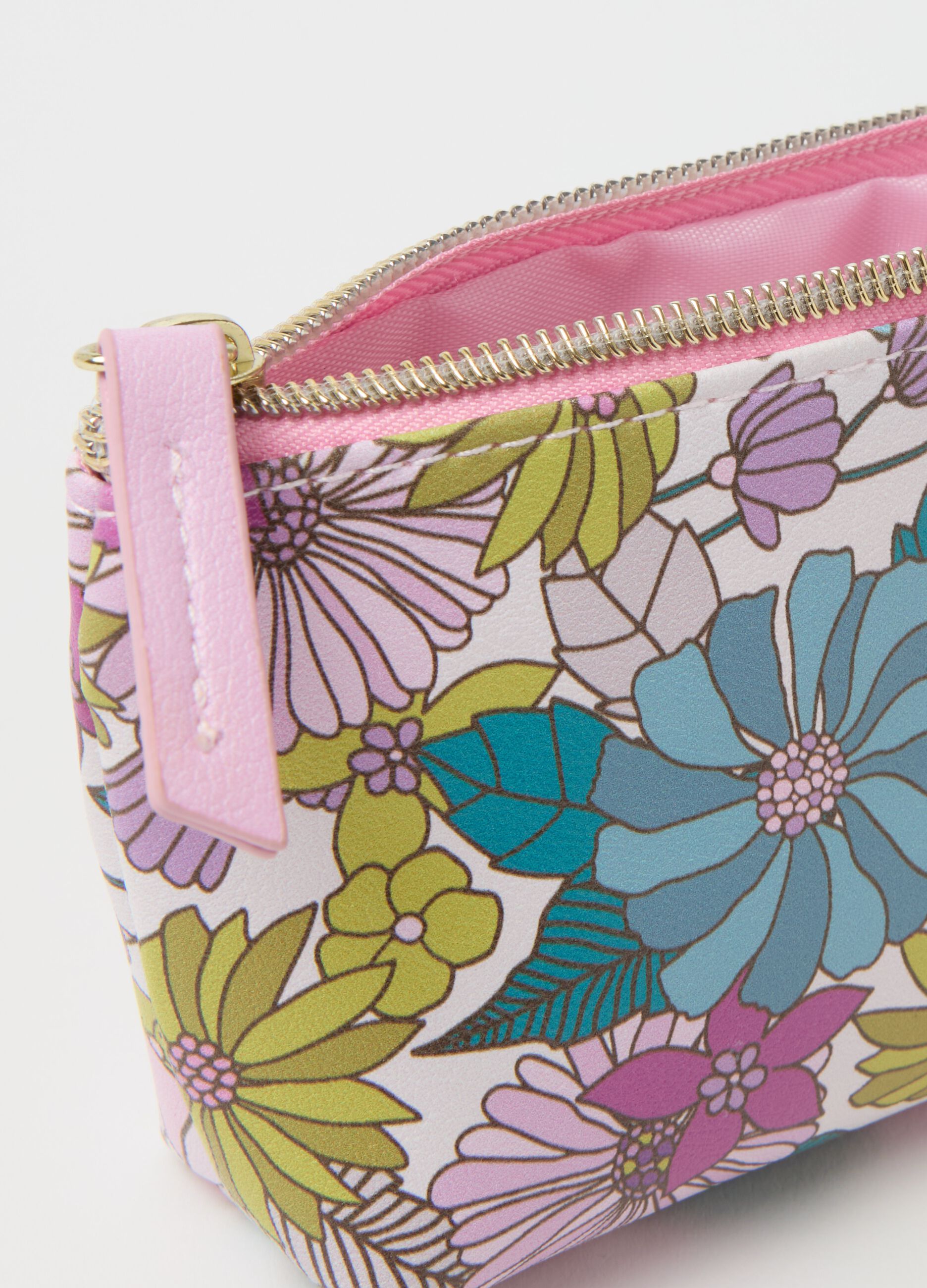 Coin purse with print and zip