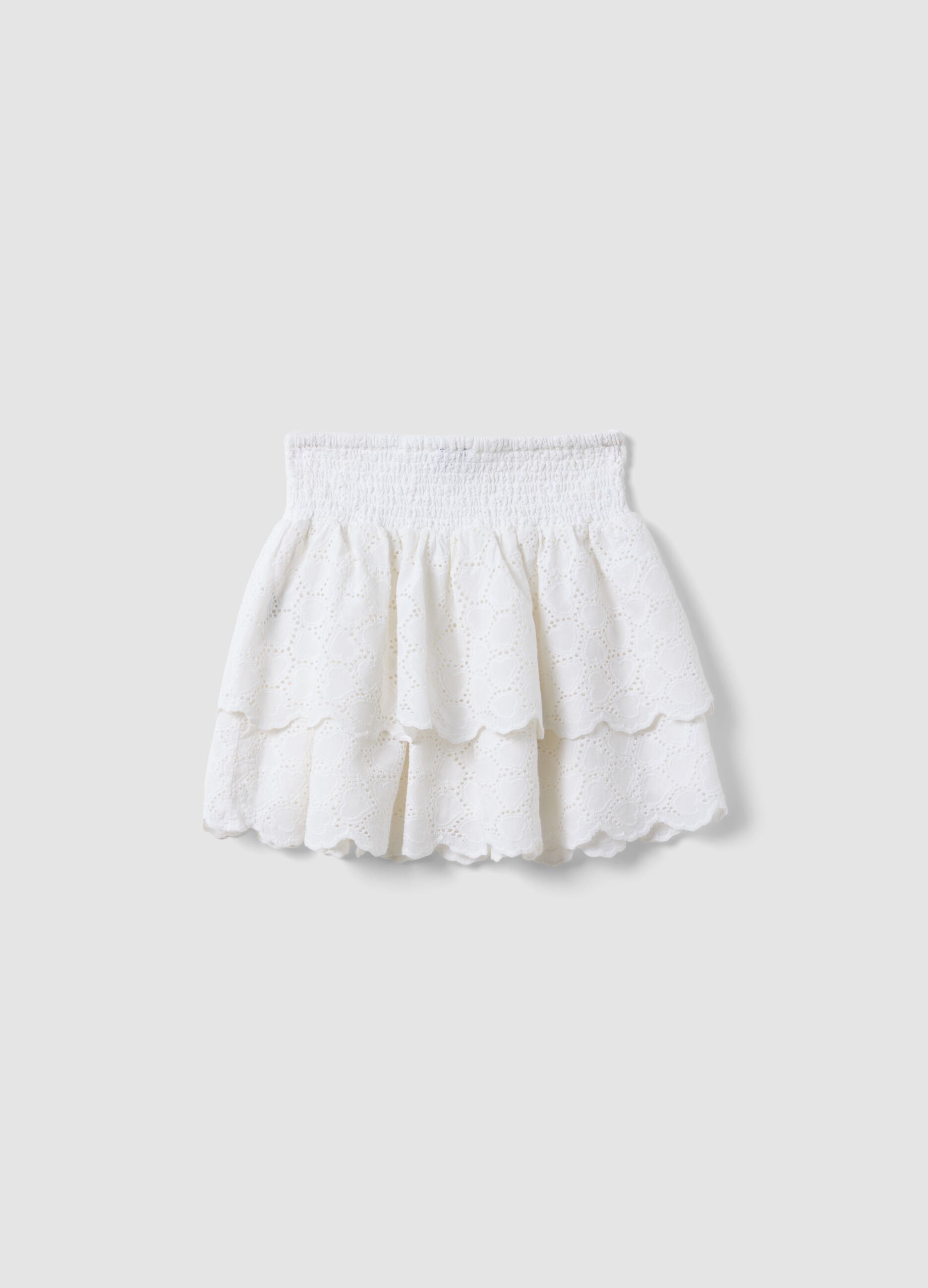White pure cotton mini skirt