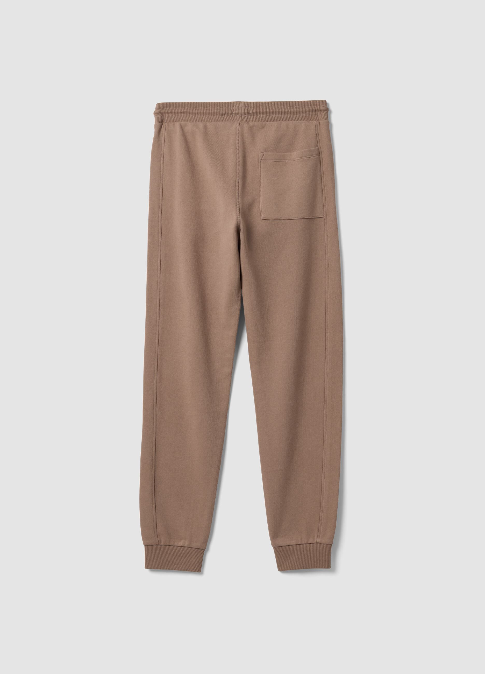 Beige organic cotton jogger trousers
