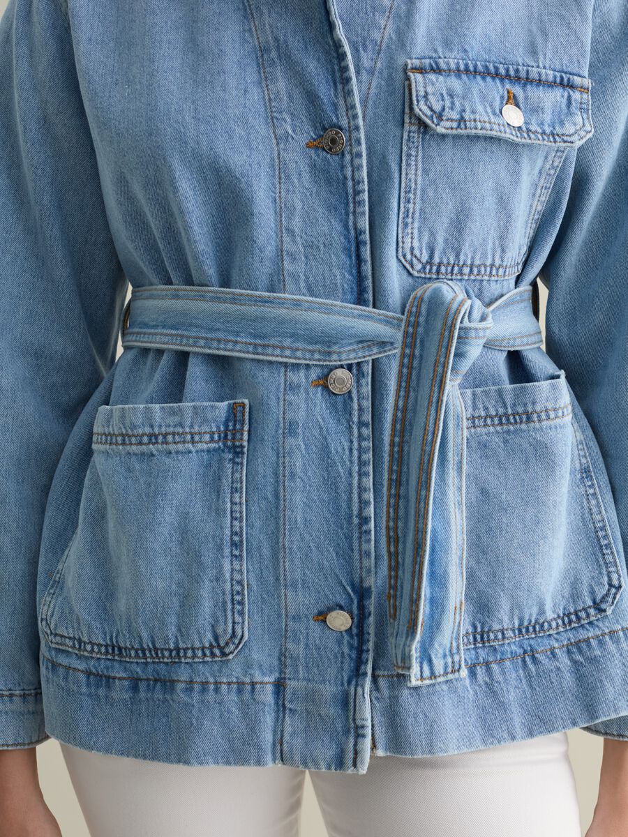Denim shacket with belt_3